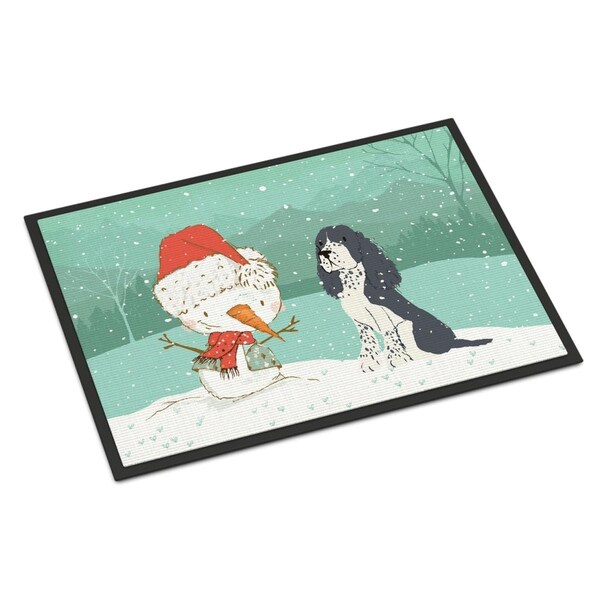 Carolines Treasures 18 x 27 in. English Springer Spaniel Snowman Christmas Indoor or Outdoor Mat CK2073MAT - main